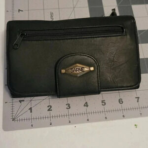 Sarne Women's Clutch Purse Lots of Room Note Pad Pen Holder Coin Purse  Black